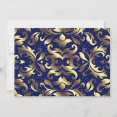 ロイヤルブルーとゴールドのブライダルランチョン 招待状 (裏面)