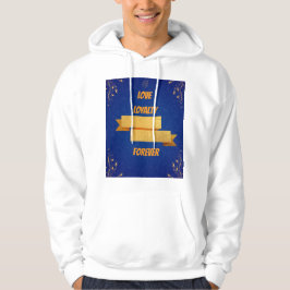 ロイヤルブルーとゴールドの結婚式Tシャツデザイン パーカ