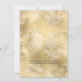 ロイヤルブルーとゴールドの花柄 縮小された結婚式のゲスト 案内状 (裏面)