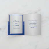 ロイヤルブルーとシルバーのハートの組み合わせ 感謝カード (内部)