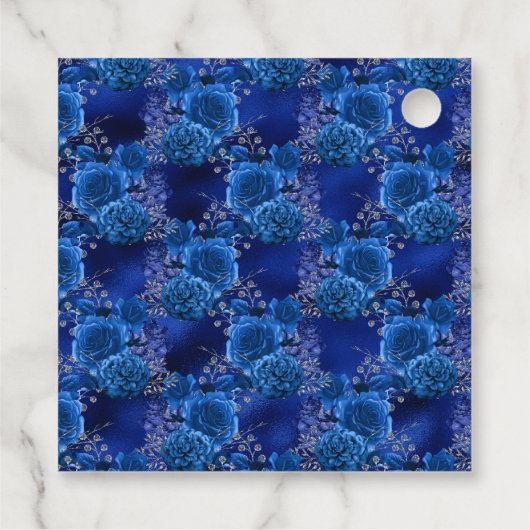 ロイヤルブルーとシルバーの花 フェイバータグ (裏面)