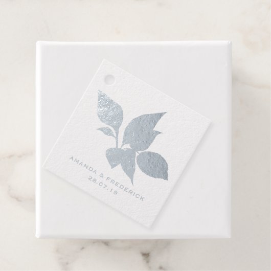 ロイヤルブルーとシルバーの花 フェイバータグ (箱)