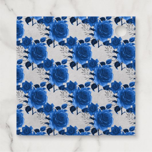 ロイヤルブルーとシルバーの花 フェイバータグ (裏面)