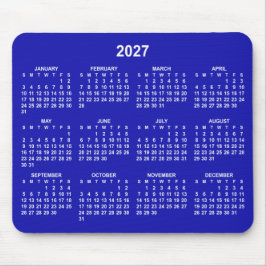 ロイヤルブルーとホワイトの2027年カレンダー マウスパッド