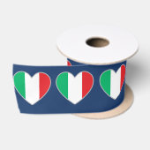 ロイヤルブルーにイタリアのハート サテンリボン (リール)