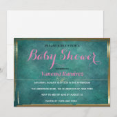 ロイヤルブルーにゴールドの色合いがキュート 招待状 (正面/裏面)