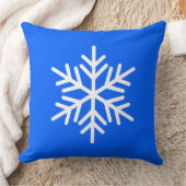 ロイヤルブルーのアルプスの雪の結晶 白 クッション (ブランケット)