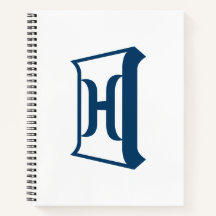 ロイヤルブルーのエレガントなイニシャルモノグラム「H」