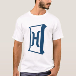 ロイヤルブルーのエレガントなイニシャルモノグラム「H」 Tシャツ