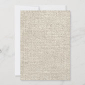 ロイヤルブルーのカントリー Burlap 結婚式招待状 招待状 (裏面)