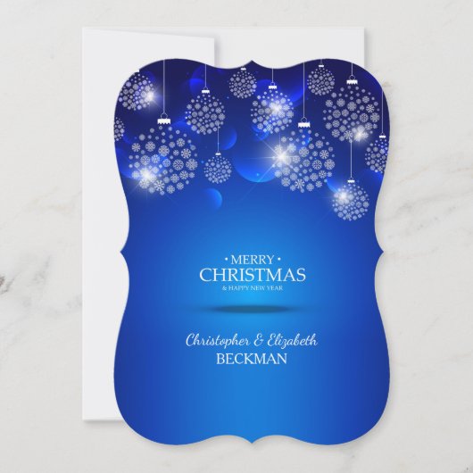 ロイヤルブルーのクリスマスカード シーズンカード (正面)