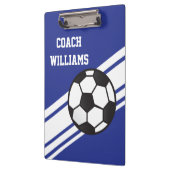 ロイヤルブルーのサッカーのコーチのパーソナライズなクリップボード クリップボード (左)