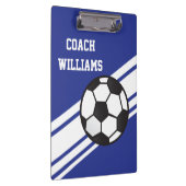ロイヤルブルーのサッカーのコーチのパーソナライズなクリップボード クリップボード (右)