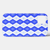 ロイヤルブルーのダイヤモンド柄 ケース・メイト iPhoneケース Case-Mate iPhoneケース (裏面 (横))