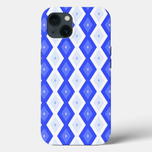 ロイヤルブルーのダイヤモンド柄 ケース・メイト iPhoneケース Case-Mate iPhoneケース (裏面)