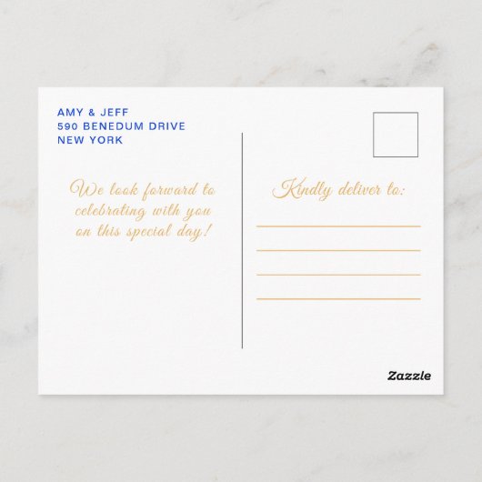 ロイヤルブルーのダークスキンプリンセス誕生日パーティー ポストカード (裏面)