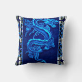 ロイヤルブルーのドラゴン クッション (裏面)