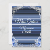 ロイヤルブルーのバラのキンセアニエラ招待状 招待状 (裏面)