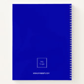 ロイヤルブルーのモノグラムビジネスロゴ ノートブック (裏面)