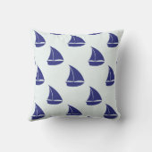 ロイヤルブルーのヨットパターン クッション (裏面)
