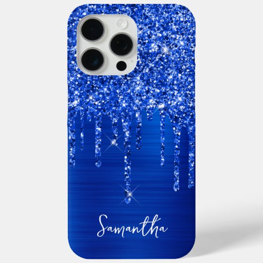 ロイヤルブルーのラメ グラム 名 Case-Mate iPhoneケース (裏面)