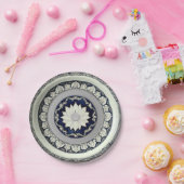 ロイヤルブルーのワイルドフラワー フラワーレジン 結婚式 ペーパープレート (パーティー)