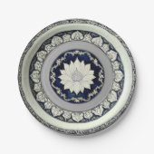 ロイヤルブルーのワイルドフラワー フラワーレジン 結婚式 ペーパープレート (正面)