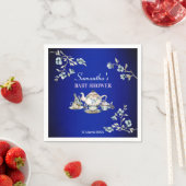 ロイヤルブルーのヴィンテージスタイルのラスティックウォーターカラー ハイティー スタンダードカクテルナプキン (インサイチュ)