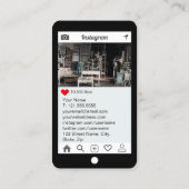 ロイヤルブルーの嘲笑の革Instagramのスタイル 名刺 (裏面)