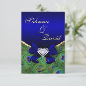 ロイヤルブルーの孔雀の受付カード エンクロージャーカード (スタンド正面)