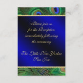 ロイヤルブルーの孔雀の受付カード エンクロージャーカード (裏面)