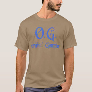 ロイヤルブルーの文字で書かれたOGオリジナルギャングスターのヴィンテージ Tシャツ