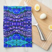 ロイヤルブルーの水のヒッピーのtiedyeの敷物パターン キッチンタオル (四つ折り)