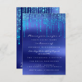 ロイヤルブルーの海が光り輝くエレガントな招待状 招待状 (正面/裏面)