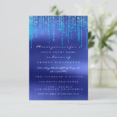ロイヤルブルーの海が光り輝く　エレガントな招待 招待状 (スタンド正面)