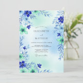 ロイヤルブルーの空気感のある牧場のウェディング 招待状 (スタンド正面)