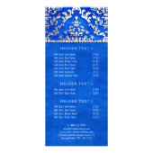 ロイヤルブルーの紺碧の微光のダマスク織の銀 ラックカード (正面)