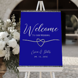 ロイヤルブルーの結婚式ウェルカムポスター ポスター