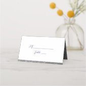 ロイヤルブルーの結婚式席札 プレイスカード (正面)