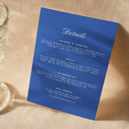 ロイヤルブルーの結婚式詳細 エンクロージャーカード