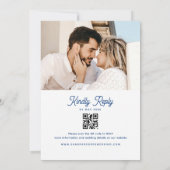 ロイヤルブルーの結婚式QRコード 招待状 (裏面)