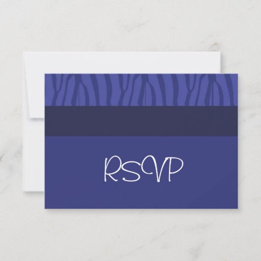 ロイヤルブルーの結婚式RSVP 出欠カード (正面)
