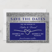ロイヤルブルーの結婚式Save The Date セーブザデート (正面)