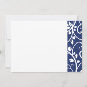 ロイヤルブルーの花のつる植物のベビーシャワーの招待状 招待状 (裏面)