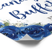 ロイヤルブルーの花飾りと薔薇のクイーンセレブレーション・スイーツ・バッフェ ポスター (角)