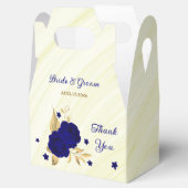 ロイヤルブルーの花 ゴールドの葉 大理石 フェイバーボックス (オープン)