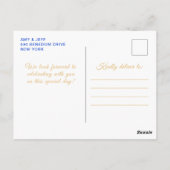 ロイヤルブルーの茶色の髪のプリンセス スイート シックスティーン ポストカード (裏面)