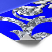 ロイヤルブルーの誕生日パーティーバナー ポスター (角)