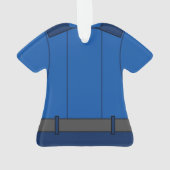 ロイヤルブルーの警官のユニフォーム オーナメント (裏面)