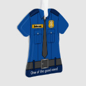 ロイヤルブルーの警官のユニフォーム オーナメント (正面)